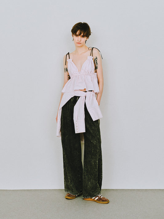 AGING LIKE WIDE DENIM PANTS