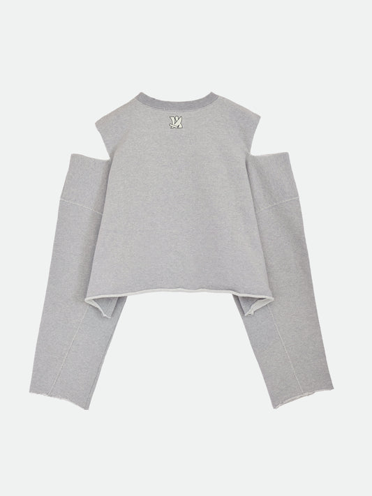 NOUNLESS CUT OFF LOGO SWEAT