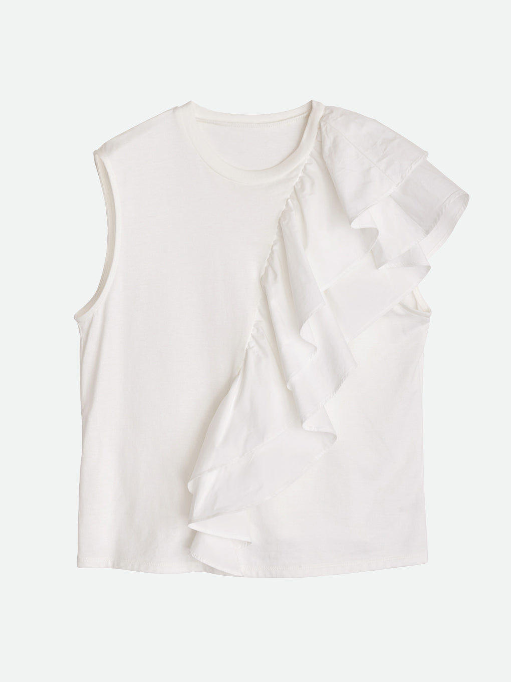 UNBALANCE RUFFLE TANK TOP