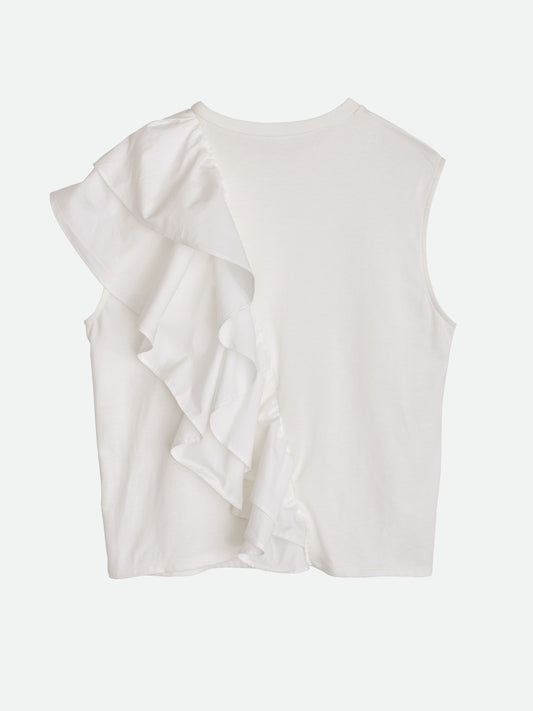 UNBALANCE RUFFLE TANK TOP