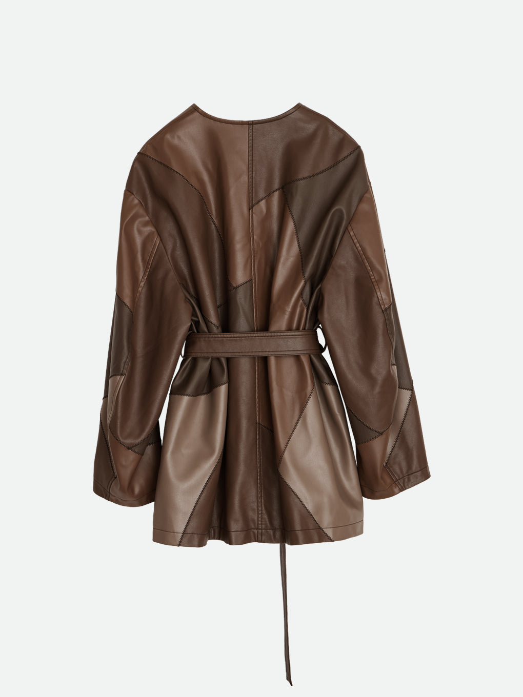 PATCHWORK FAKE LEATHER JACKET