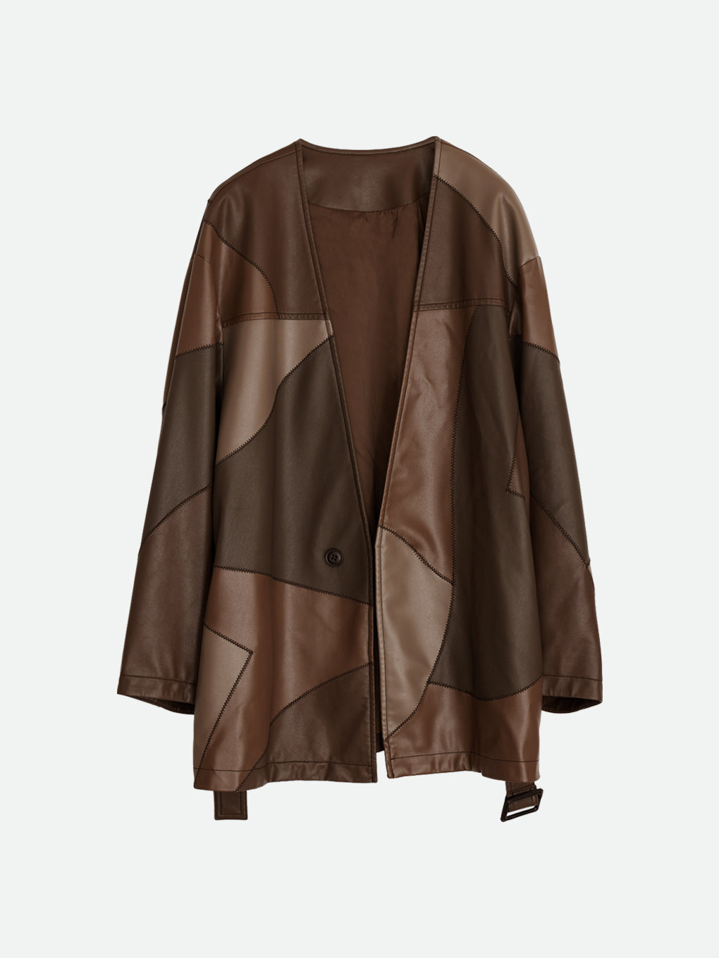 PATCHWORK FAKE LEATHER JACKET