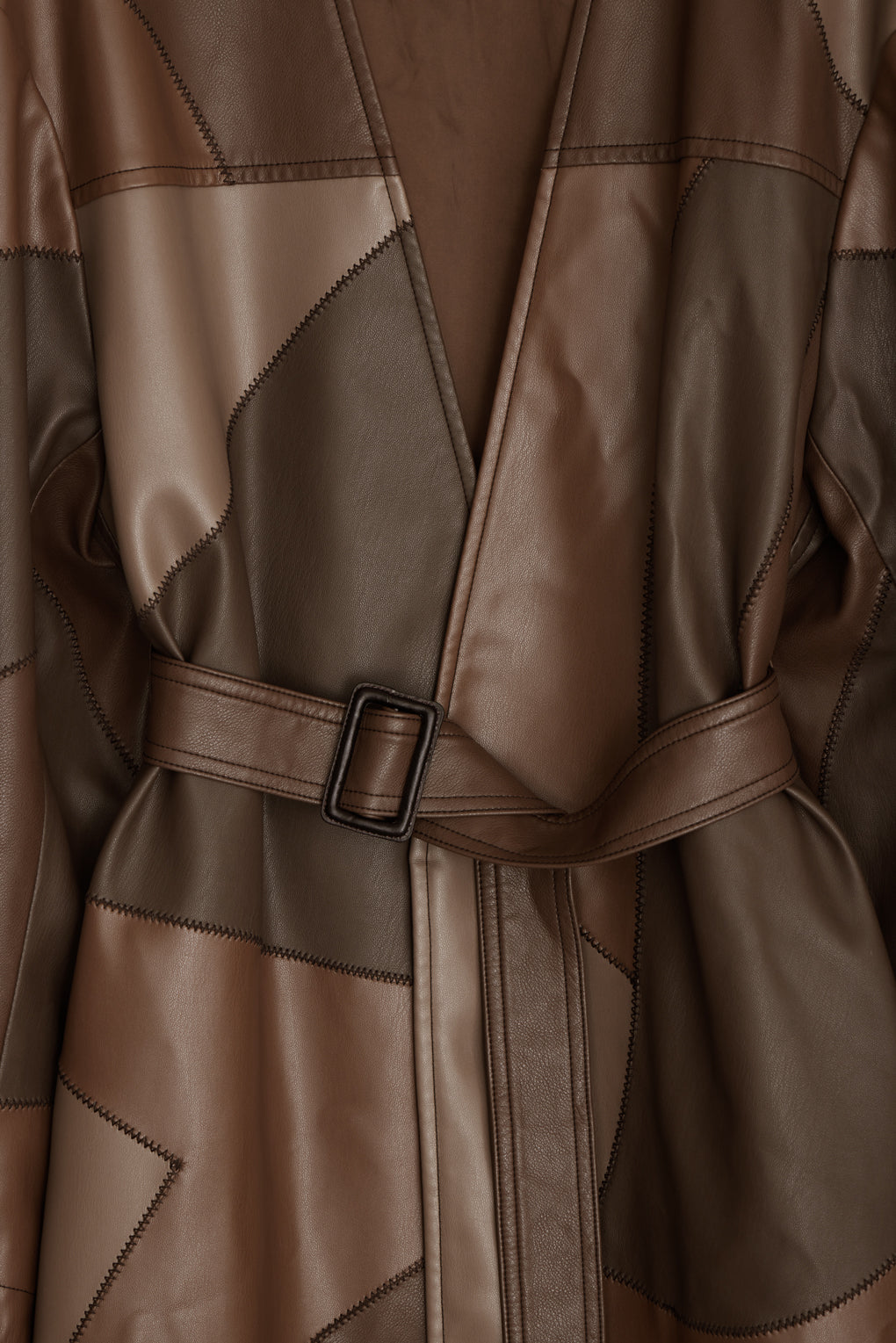 PATCHWORK FAKE LEATHER JACKET