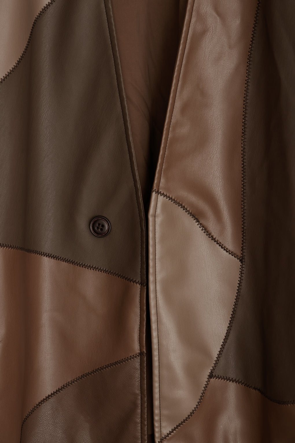PATCHWORK FAKE LEATHER JACKET