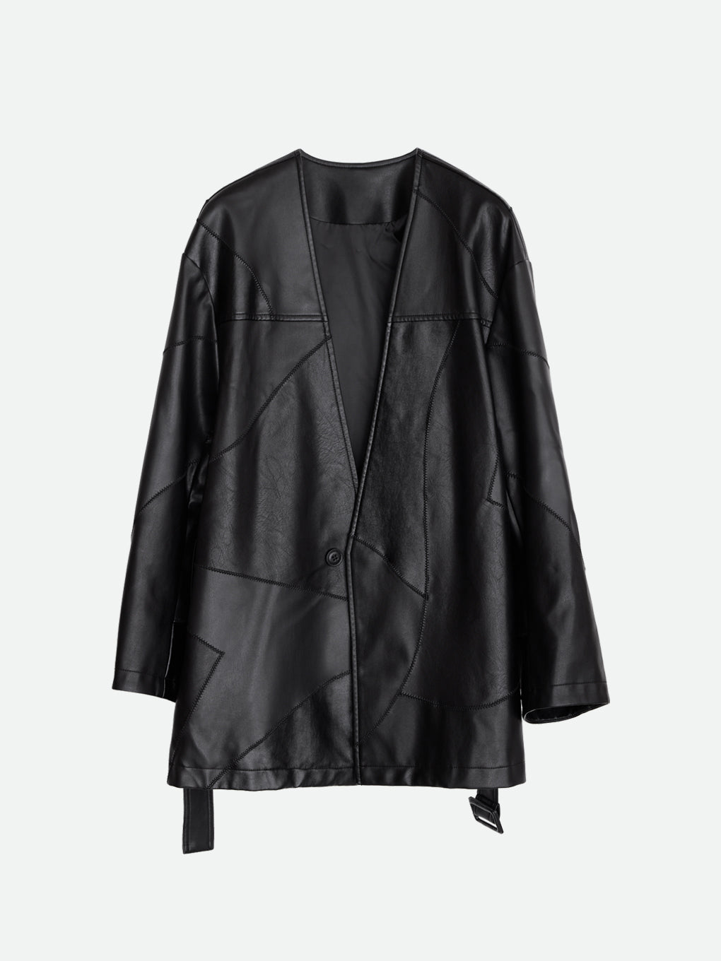 PATCHWORK FAKE LEATHER JACKET
