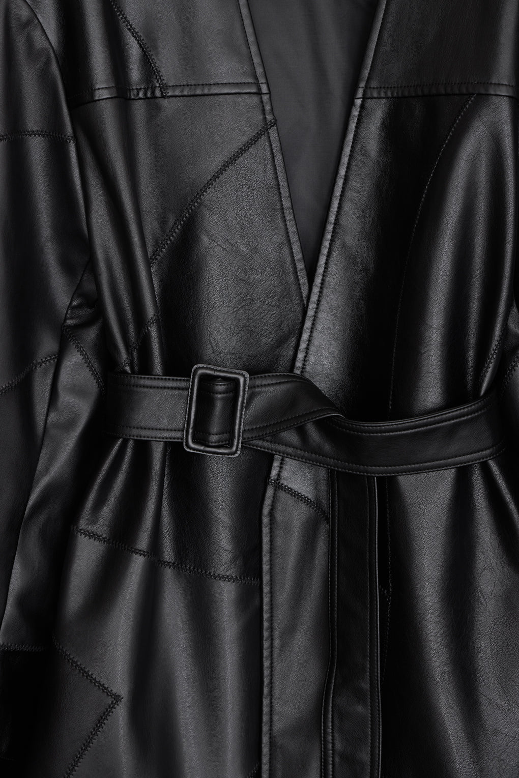 PATCHWORK FAKE LEATHER JACKET