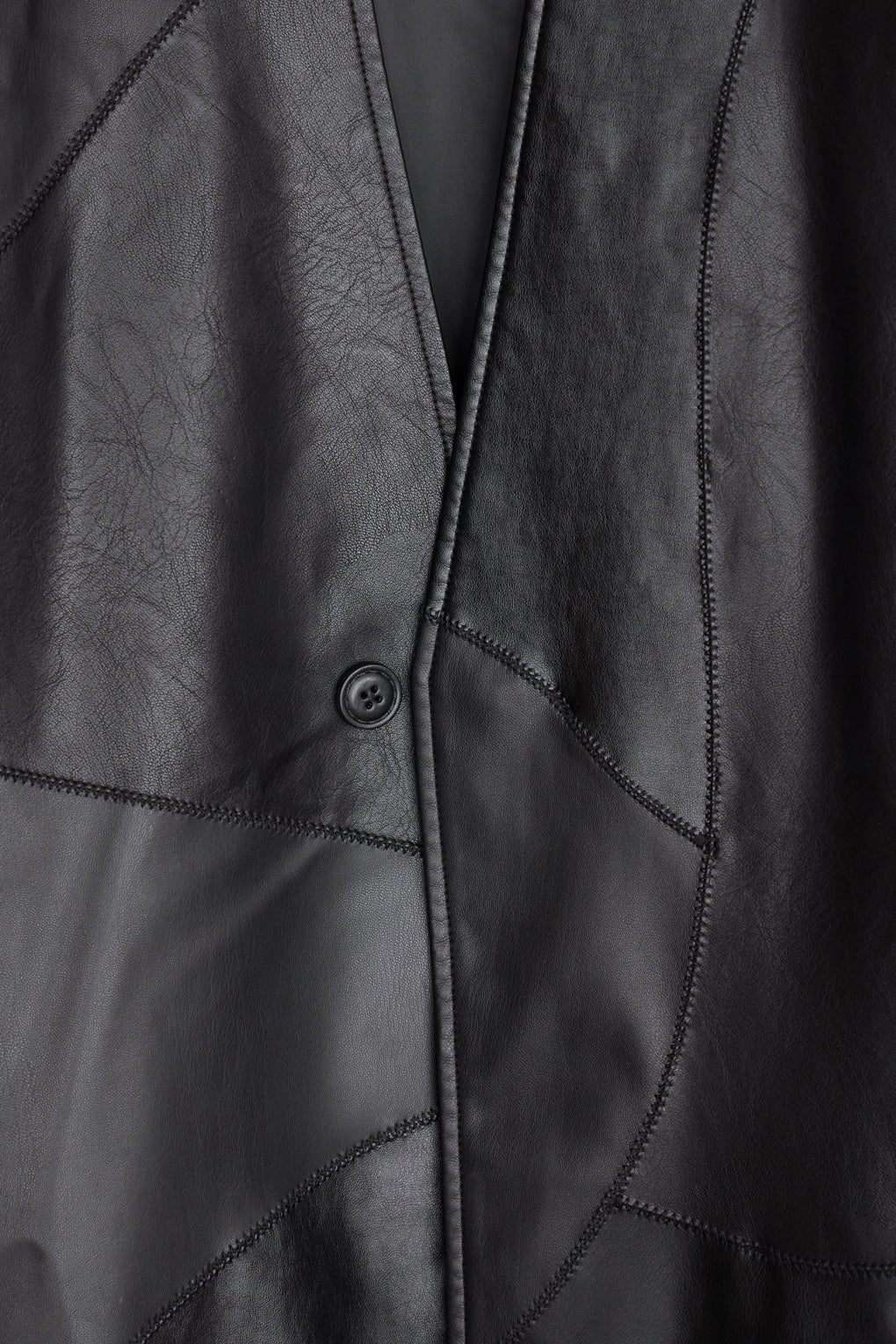 PATCHWORK FAKE LEATHER JACKET