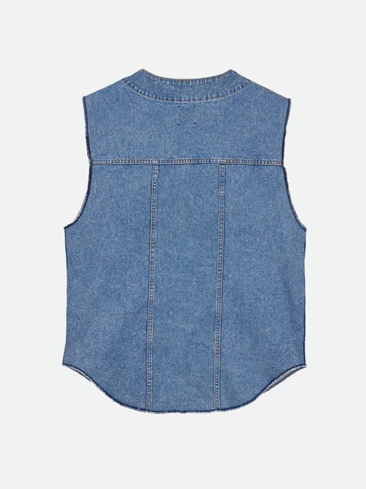 VINTAGE LIKE DENIM VEST JACKET