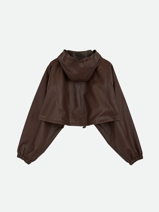 FAKE LEATHER SHORT ANORAK