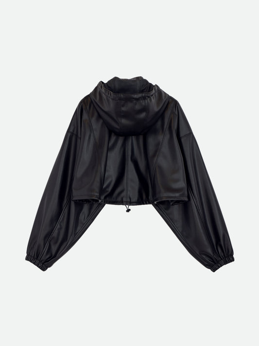 FAKE LEATHER SHORT ANORAK
