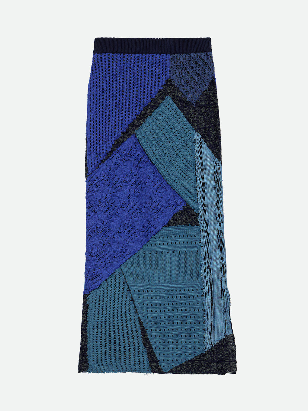 淡色コーデpatchwork knit skirt (acka) - ロングスカート