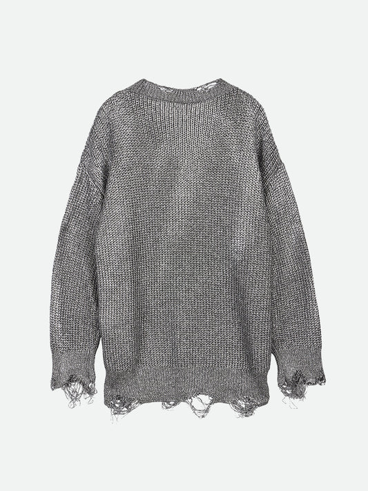 SHINY FOIL GRUNGE KNIT