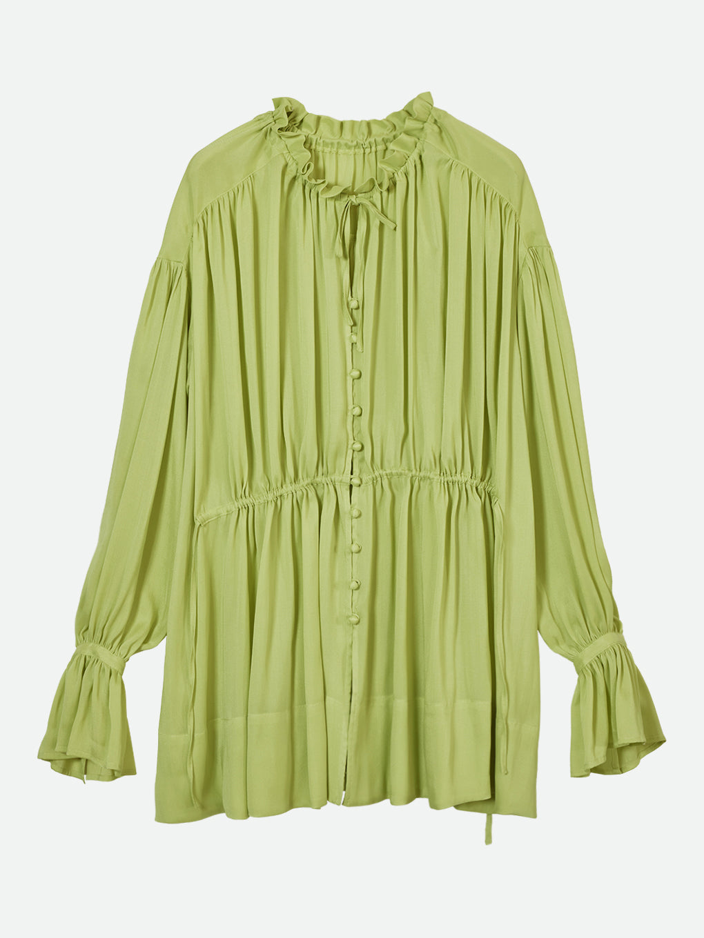 GATHER FLUFFY TUNIC BLOUSE