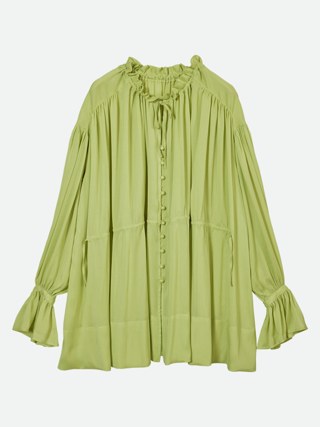 GATHER FLUFFY TUNIC BLOUSE