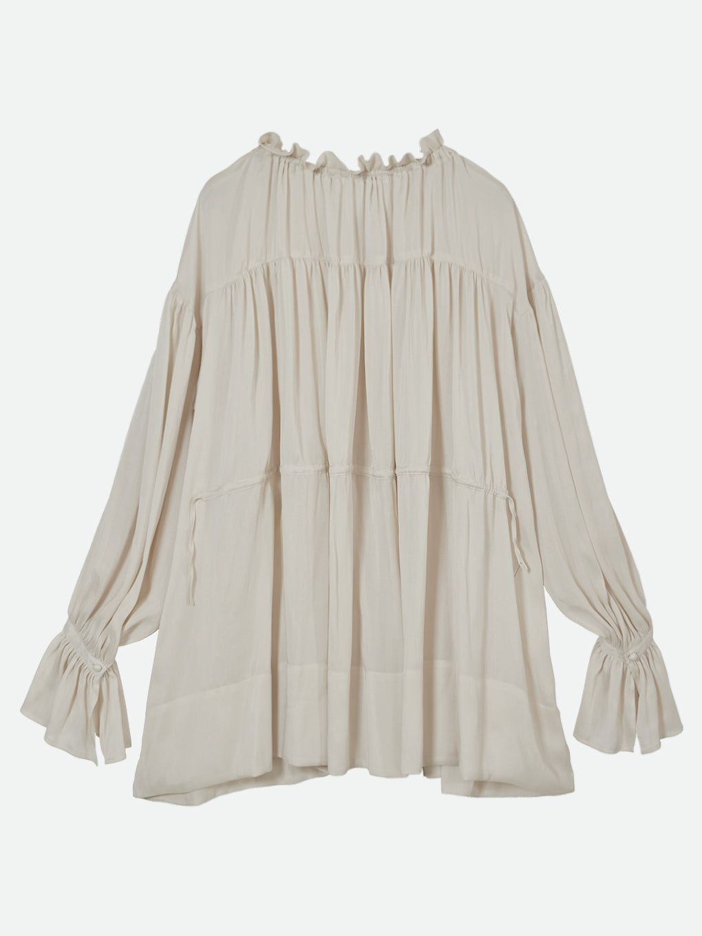 GATHER FLUFFY TUNIC BLOUSE