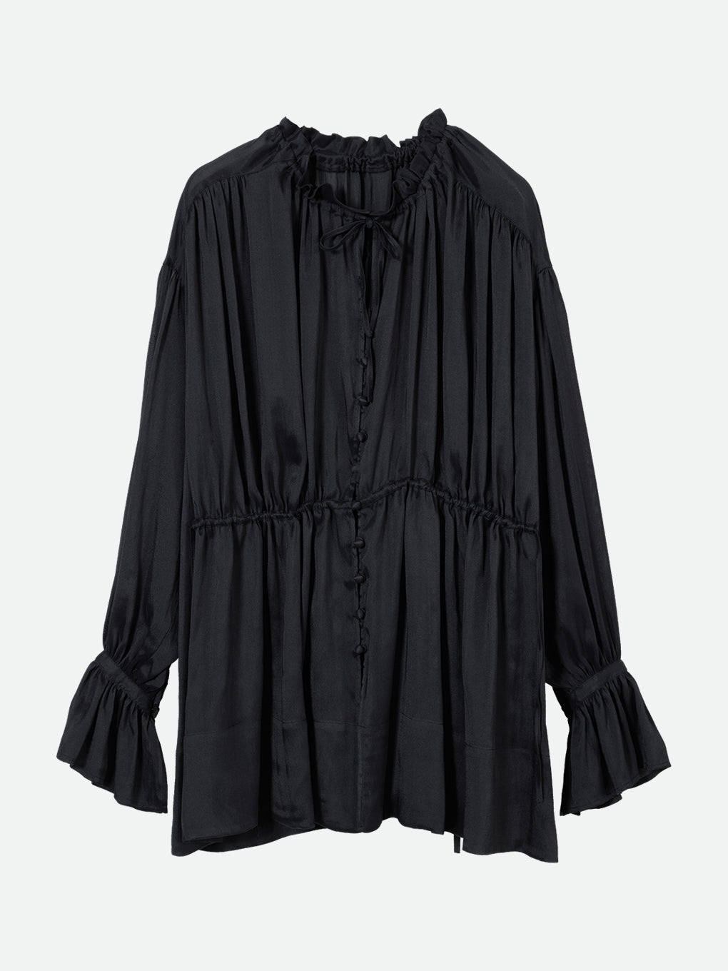 GATHER FLUFFY TUNIC BLOUSE