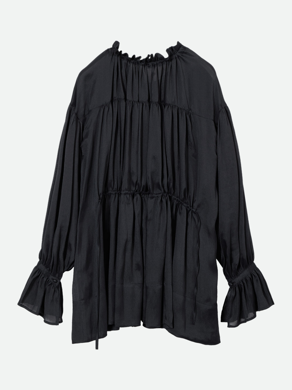 GATHER FLUFFY TUNIC BLOUSE