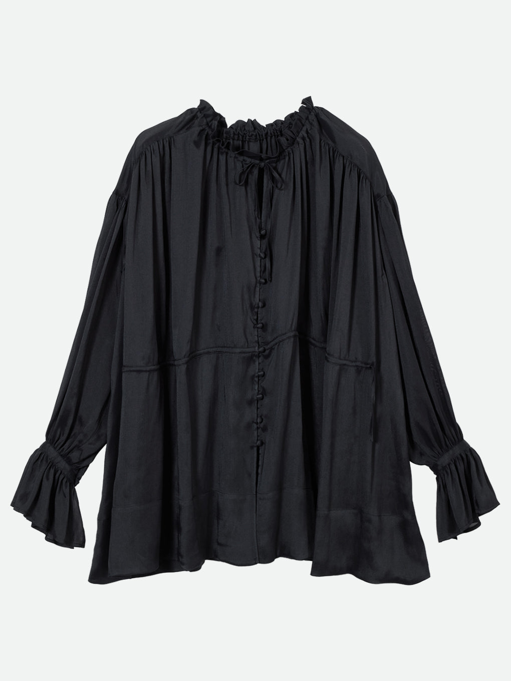GATHER FLUFFY TUNIC BLOUSE