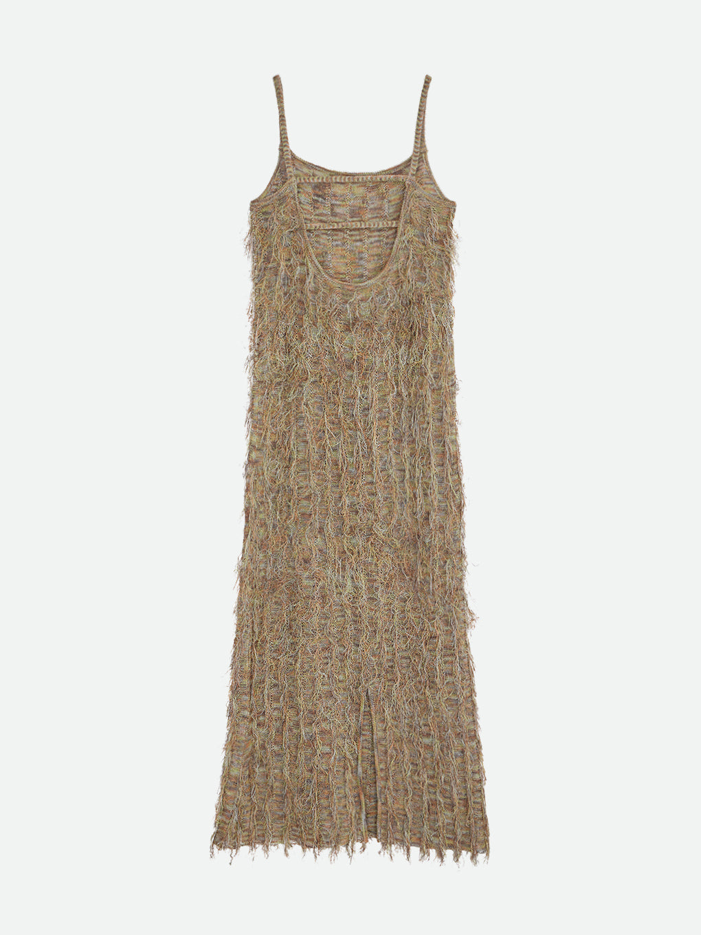 BRIGHT LOOP FRINGE CAMI DRESS