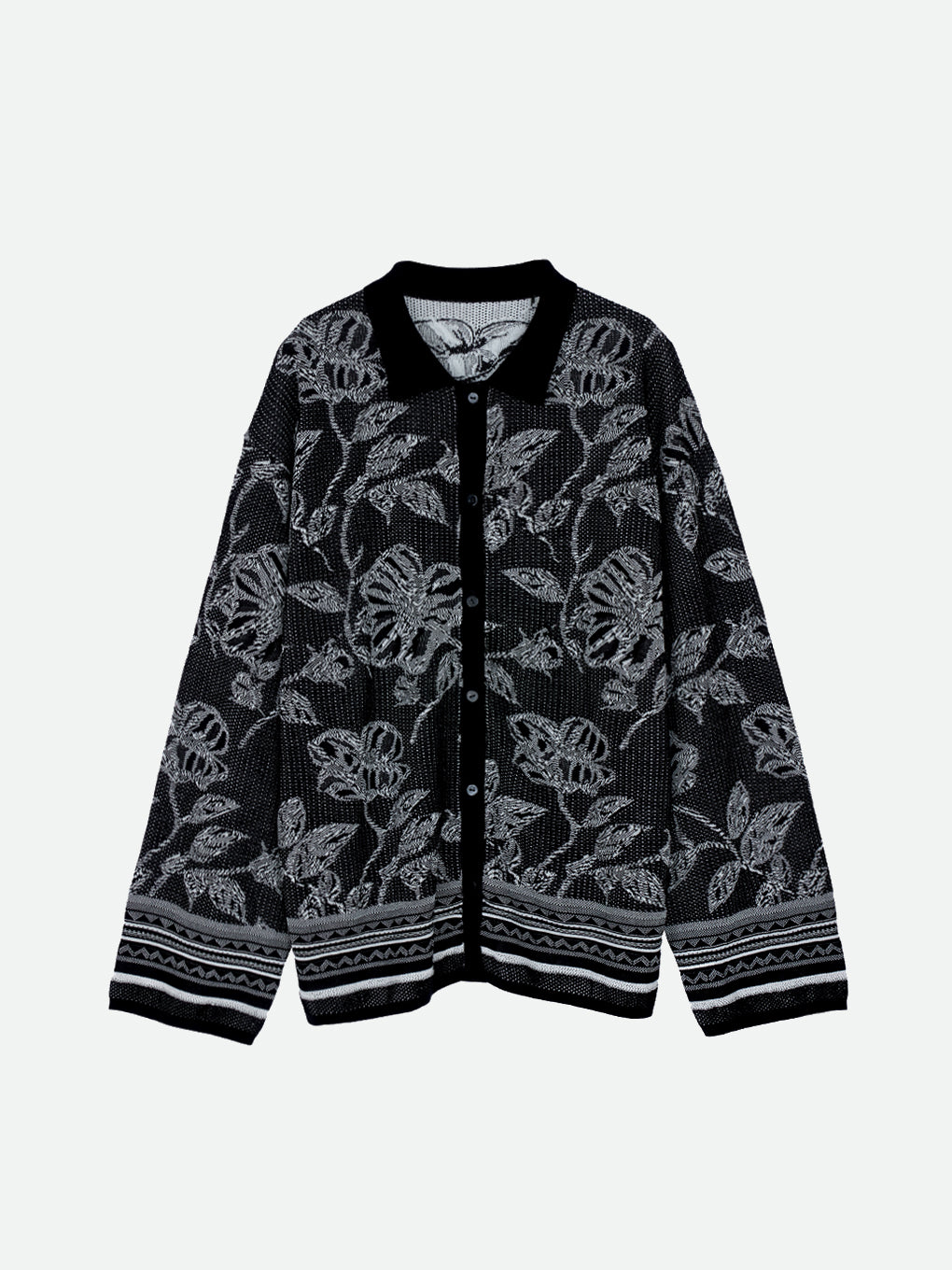 REVERSIBLE JACQUARD KNIT SHIRT