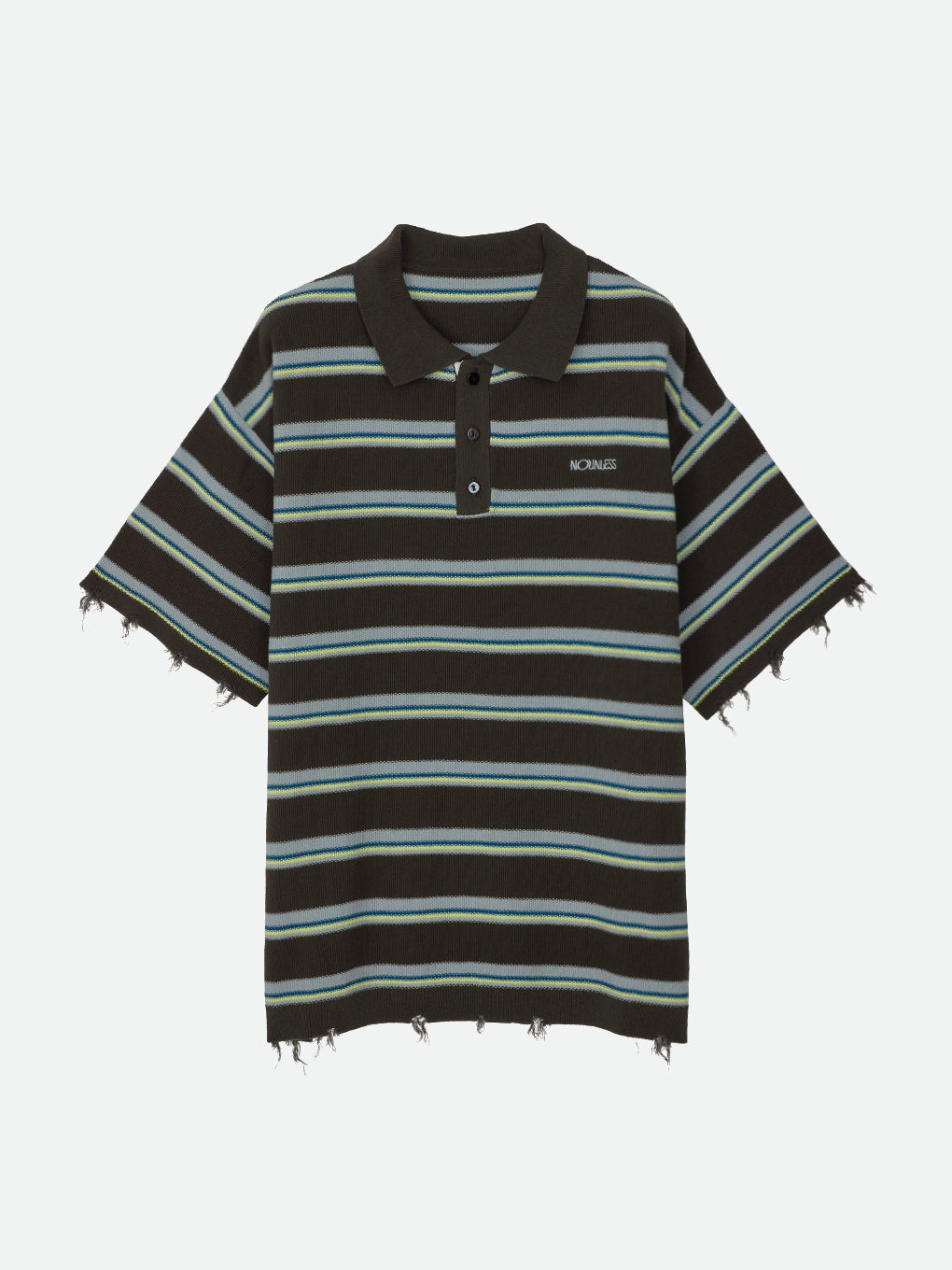 NL BORDER GRUNGE BIG POLO KNIT