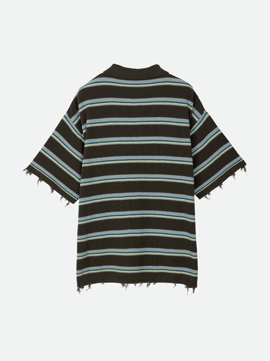 NL BORDER GRUNGE BIG POLO KNIT