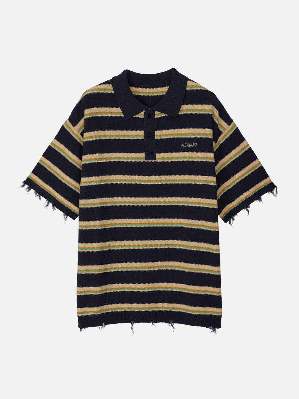 NL BORDER GRUNGE BIG POLO KNIT