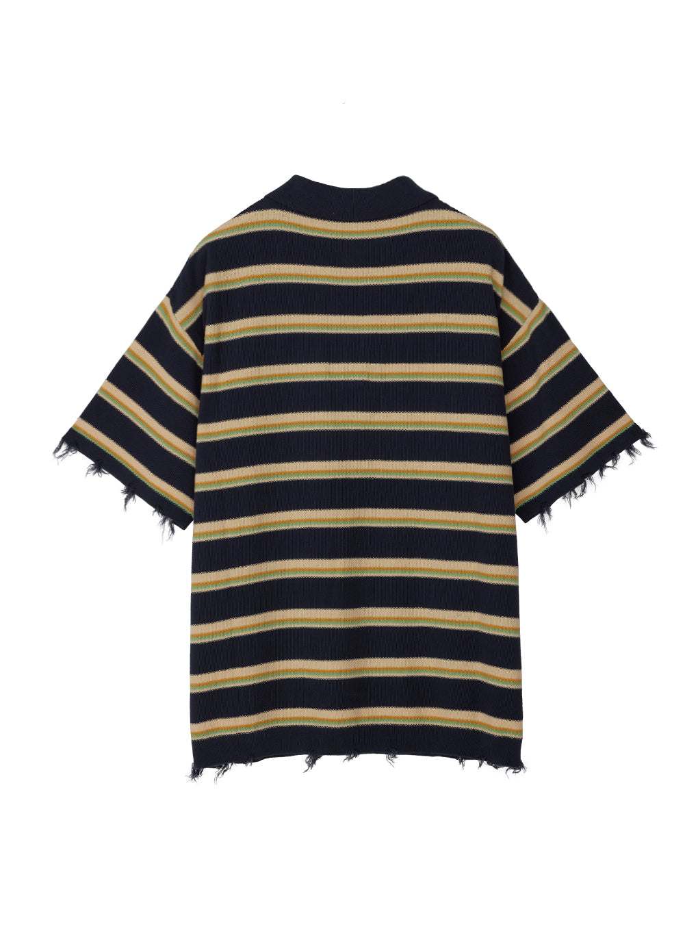 NL BORDER GRUNGE BIG POLO KNIT