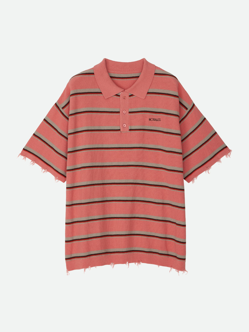NL BORDER GRUNGE BIG POLO KNIT
