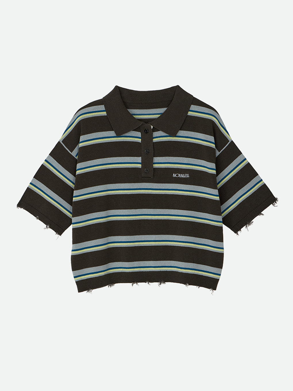 NL BORDER GRUNGE MINI POLO KNIT