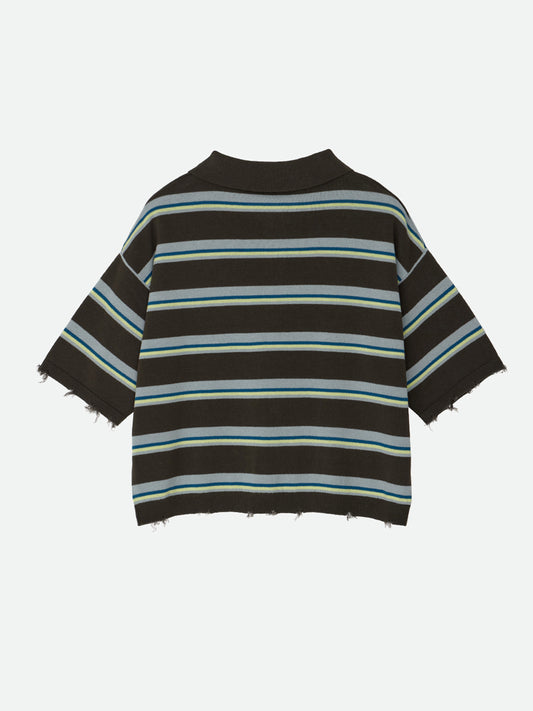 NL BORDER GRUNGE MINI POLO KNIT