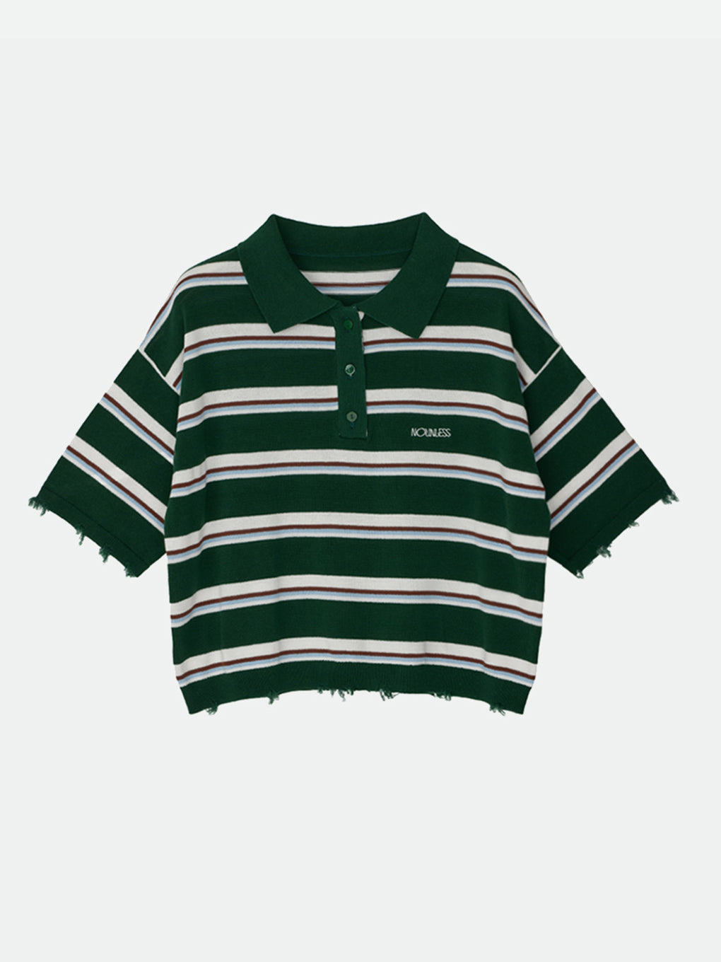NL BORDER GRUNGE MINI POLO KNIT
