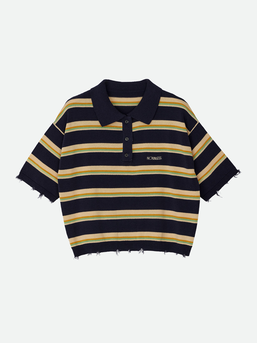 NL BORDER GRUNGE MINI POLO KNIT