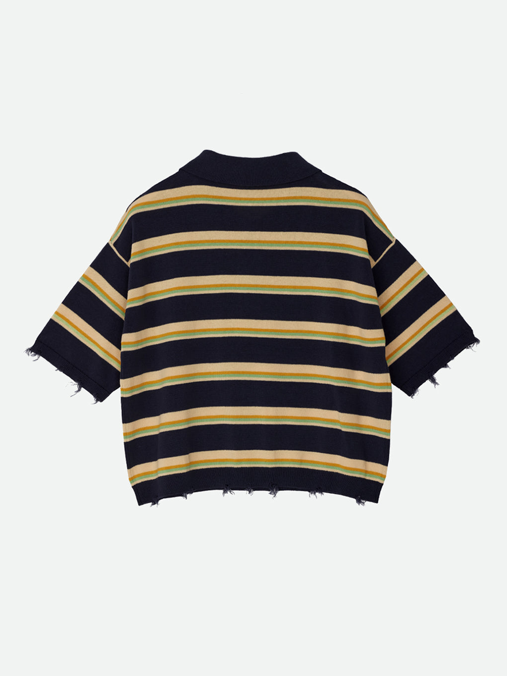NL BORDER GRUNGE MINI POLO KNIT