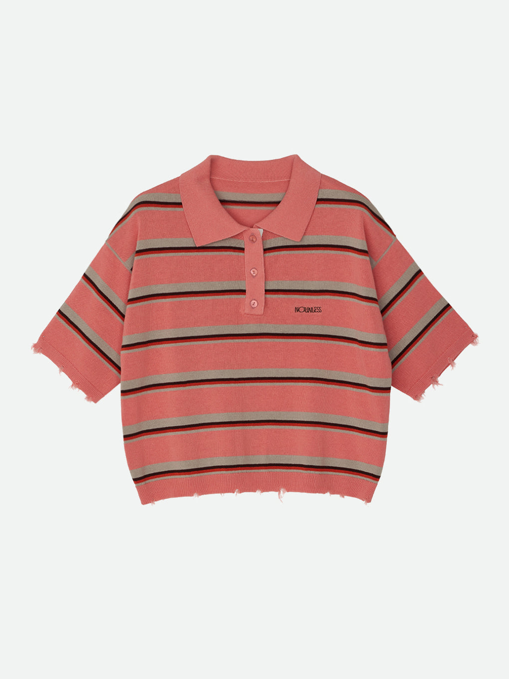 NL BORDER GRUNGE MINI POLO KNIT