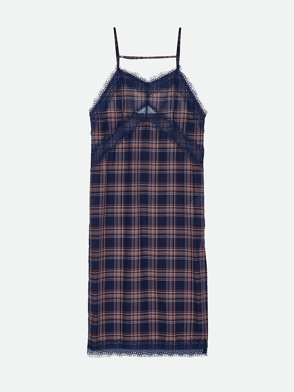 SHEER CHECK LONG CAMISOLE