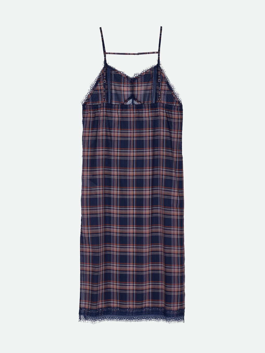 SHEER CHECK LONG CAMISOLE
