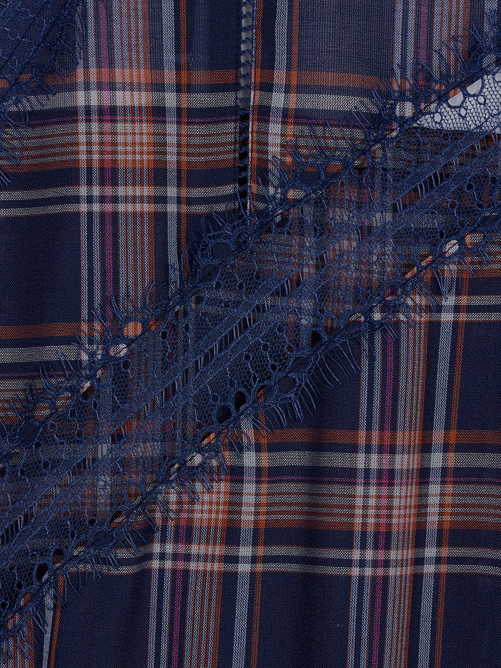 SHEER CHECK LONG CAMISOLE