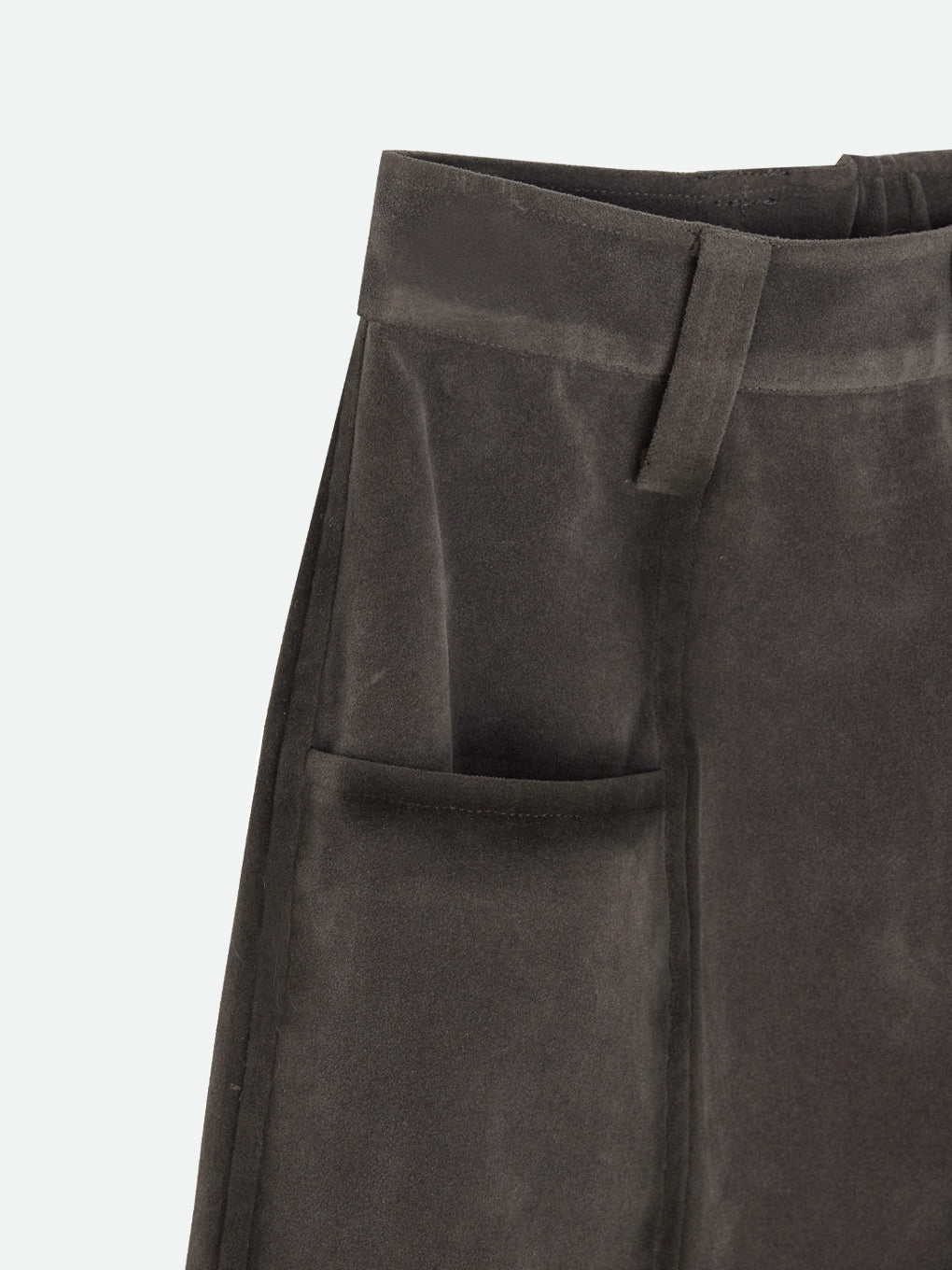 FAKE AGING SUEDE LIKE SHORT PANTS