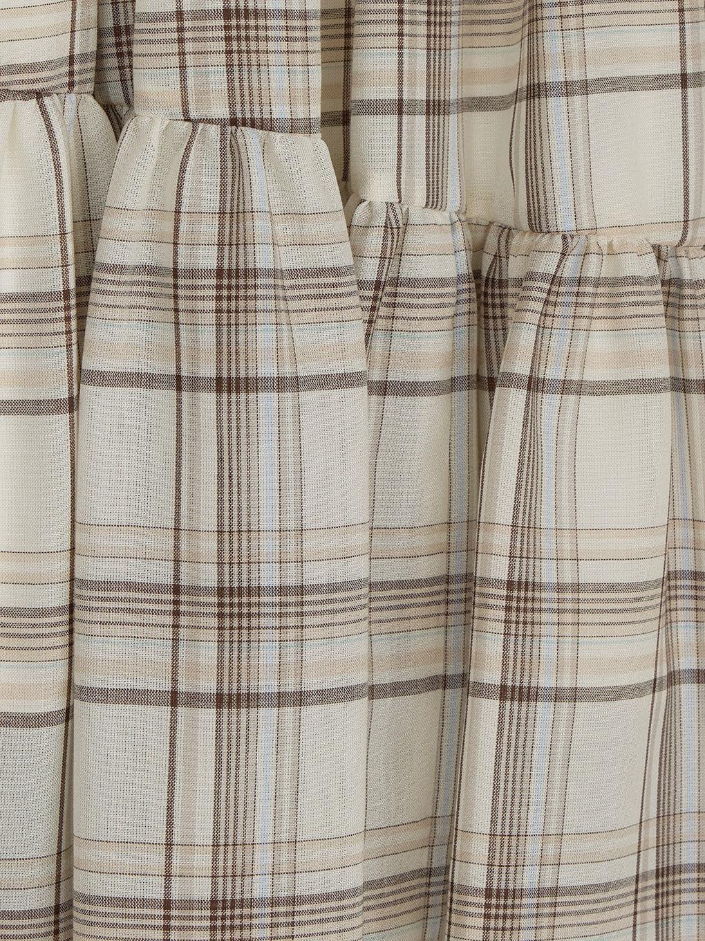 SHEER CHECK TIERED SKIRT