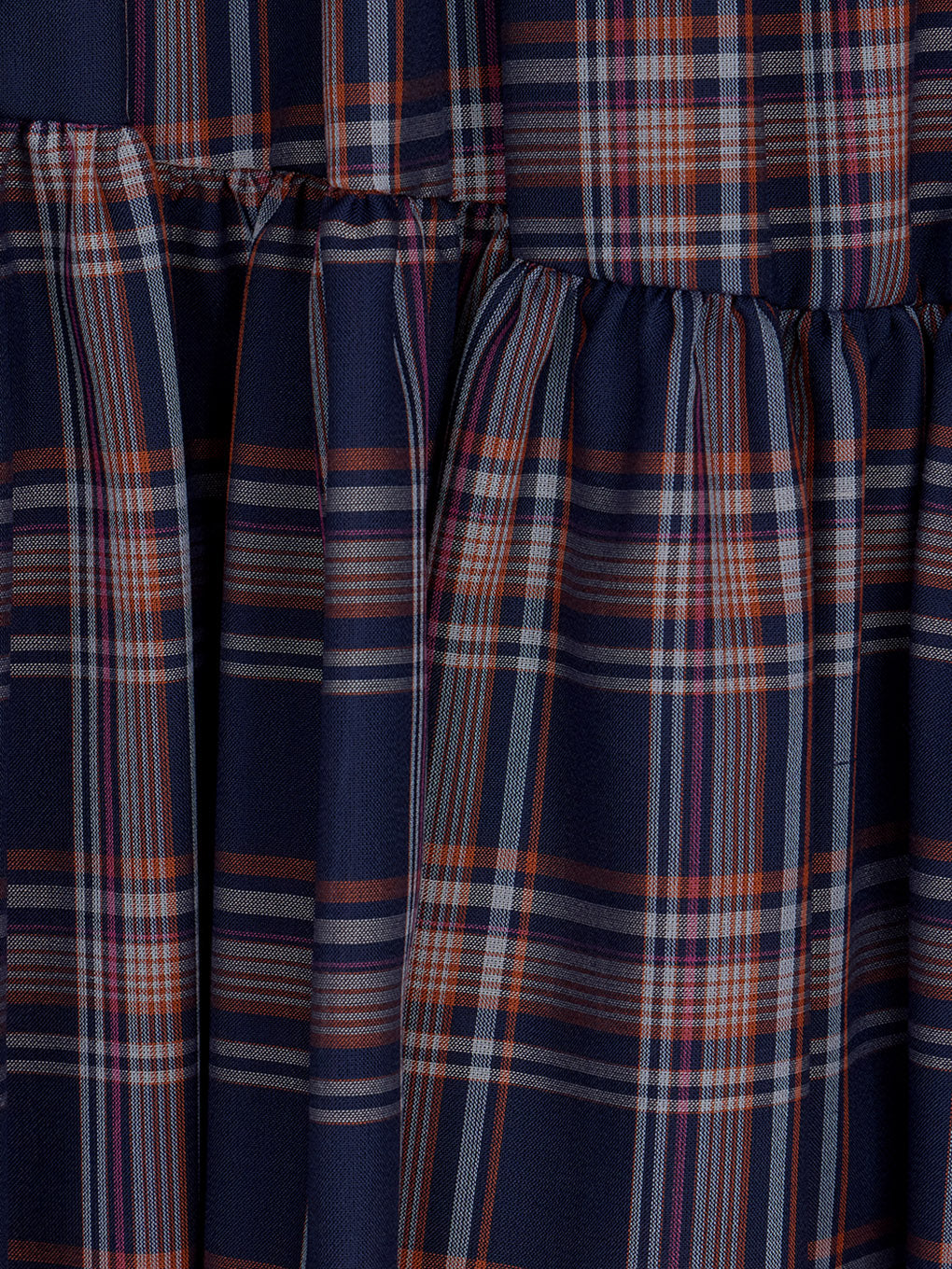SHEER CHECK TIERED SKIRT