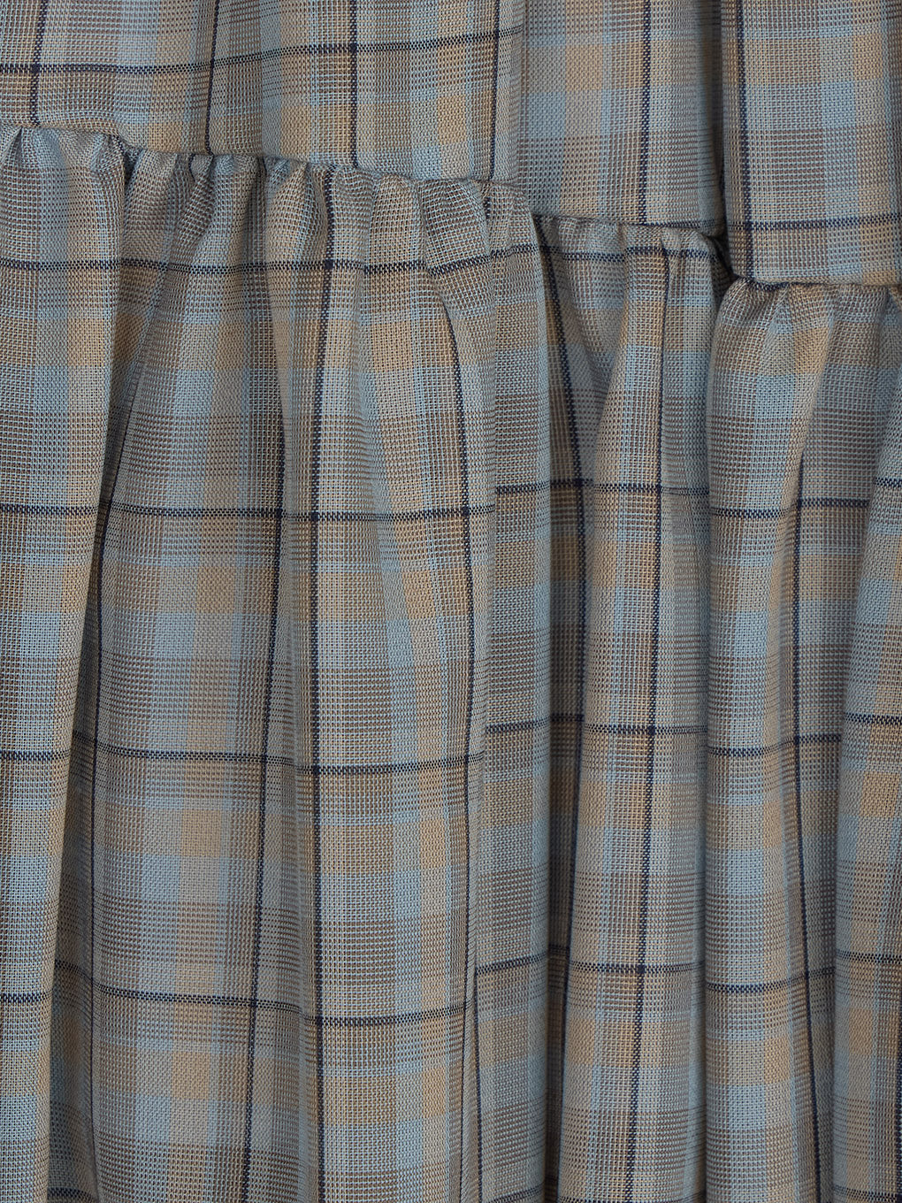 SHEER CHECK TIERED SKIRT