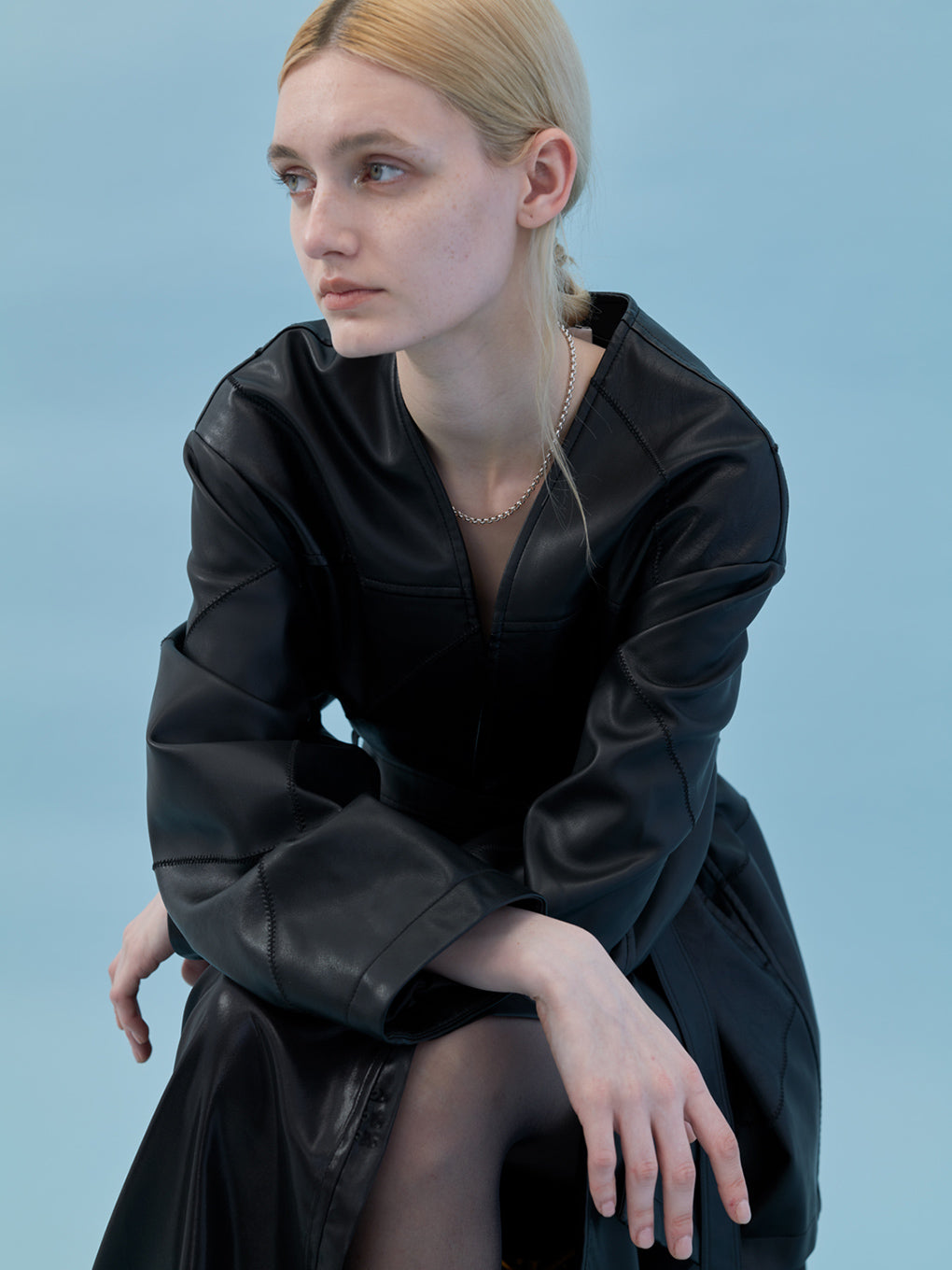 PATCHWORK FAKE LEATHER JACKET