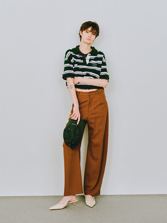 NL BORDER GRUNGE MINI POLO KNIT