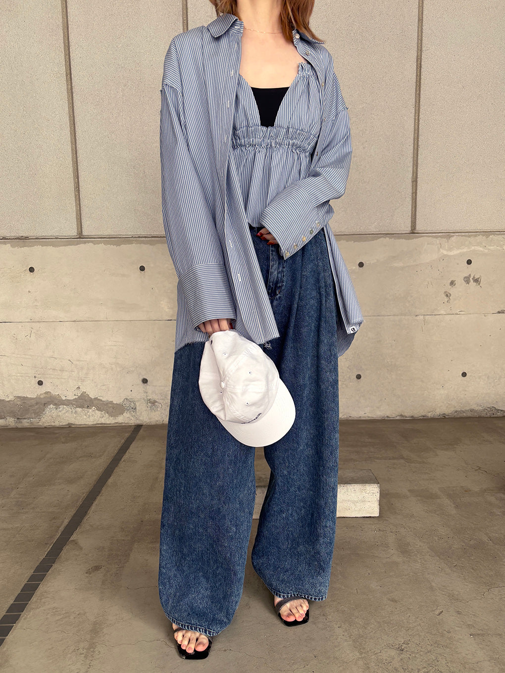 AGING LIKE WIDE DENIM PANTS