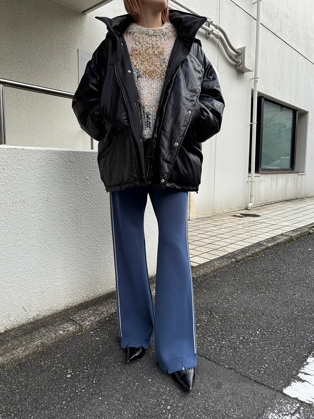 MIX YARN INTARSIA KNIT