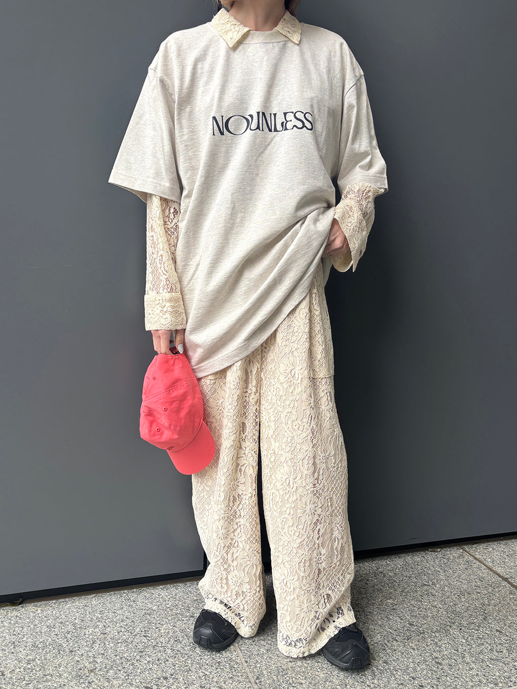 NOUNLESS 25ss BIG OVER PRINT TEE