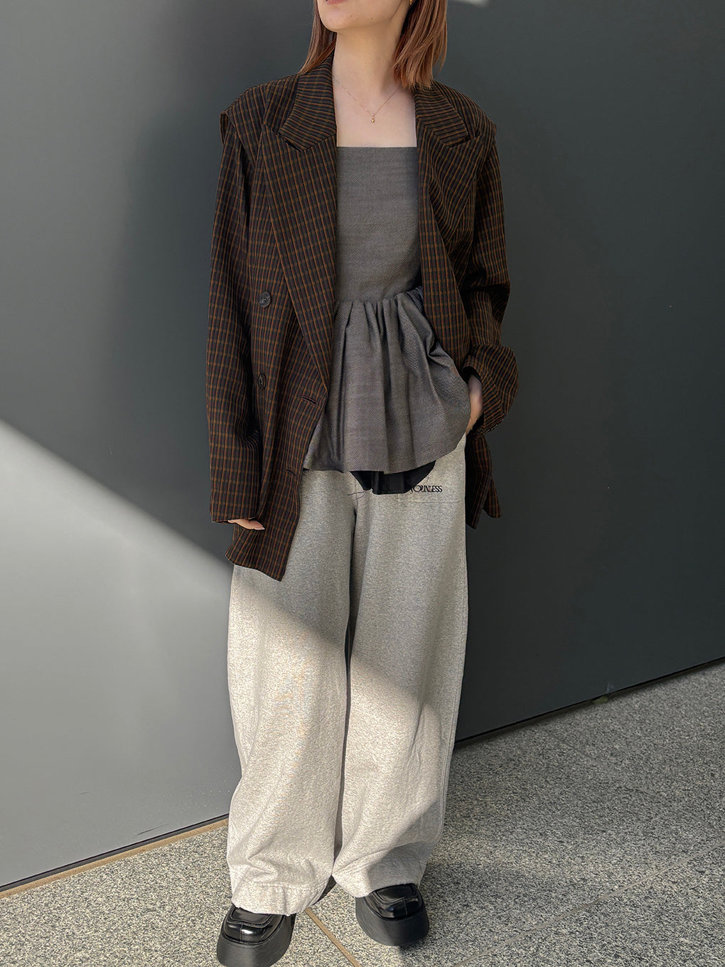 TAIL PEPLUM LADY TWEED TOP