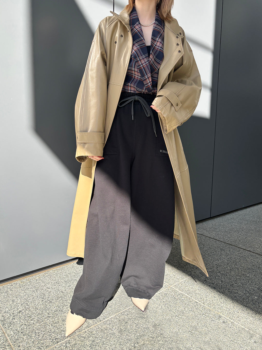 SHEER CHECK HALF SLEEVE JACKET