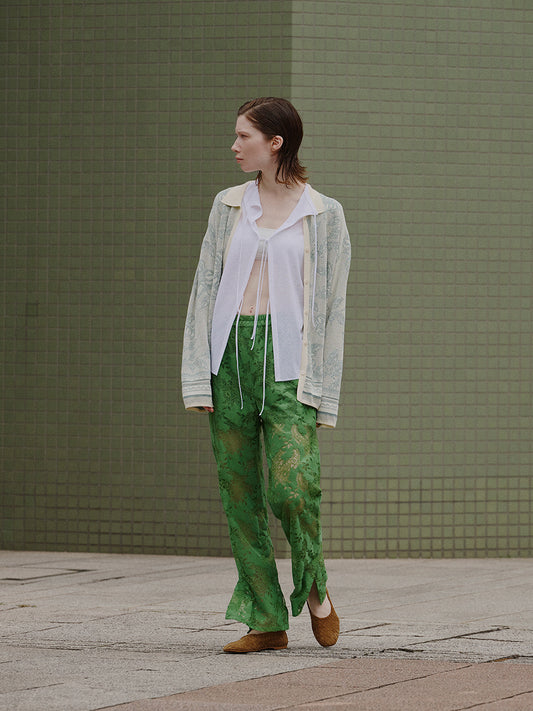 VINTAGE LIKE LACE SLIT PANTS